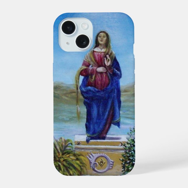 OUR LADY OF LIGHT Madonna of Immaculate Conception iPhone 15 Case (Back)