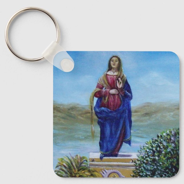 OUR LADY OF LIGHT Madonna of Immaculate Conception Keychain (Front)