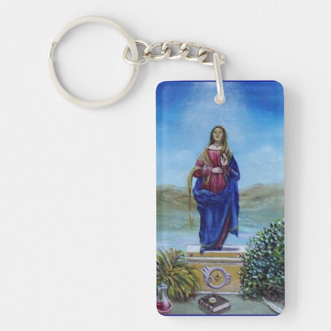 OUR LADY OF LIGHT Madonna of Immaculate Conception Keychain (Front)