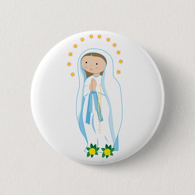 Our Lady of Lourdes 2 Inch Round Button (Front)