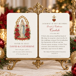 Our Lady of Lourdes Catholic Wedding Prayer Business Card