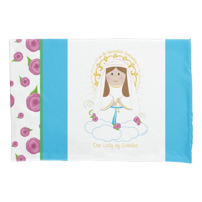 Our Lady of Lourdes Pillowcase (Front)