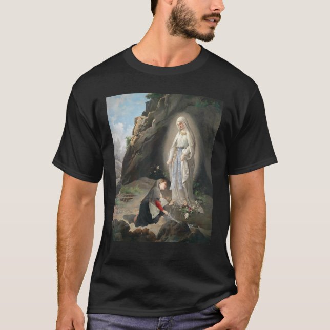 Our Lady Of Lourdes St Bernadette Immaculate Mary  T-Shirt (Front)