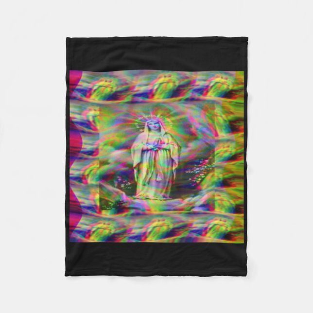 Our Lady Of Lourdes Sticker  Fleece Blanket (Front)