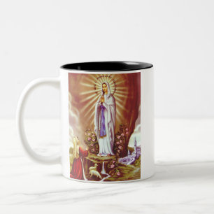 Our Lady of Lourdes Two-Tone Coffee Mug