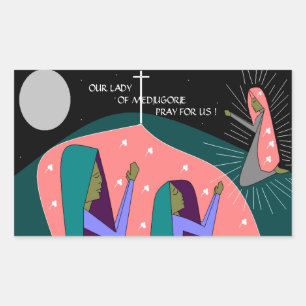 OUR LADY OF MEDJUGORJE PRAY FOR US ! STICKER