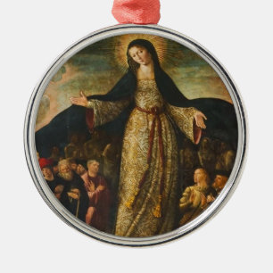 our lady of mercy metal ornament