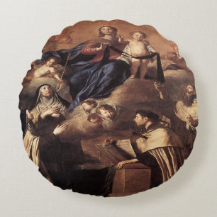 Our Lady of Mount Carmel 1641 Round Pillow