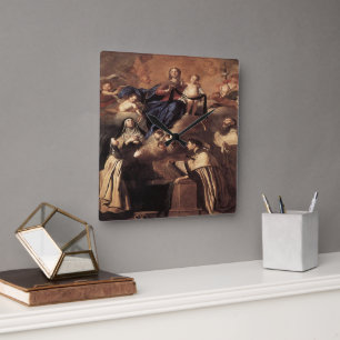 Our Lady of Mount Carmel 1641 Square Wall Clock