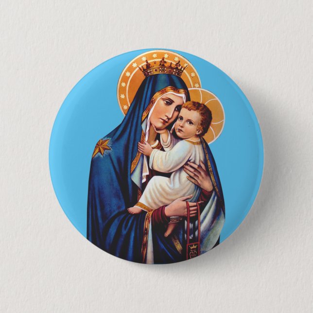 Our Lady of Mount Carmel 2 Inch Round Button (Front)