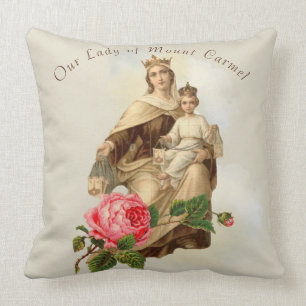 Our Lady of Mount Carmel  Baby Jesus Prayer Throw Pillow