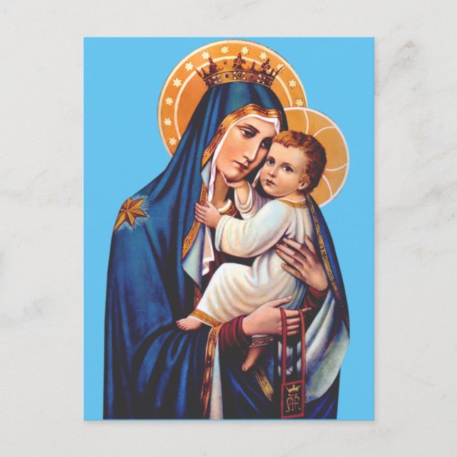 Our Lady of Mount Carmel Devotional Art Postcard (Front)