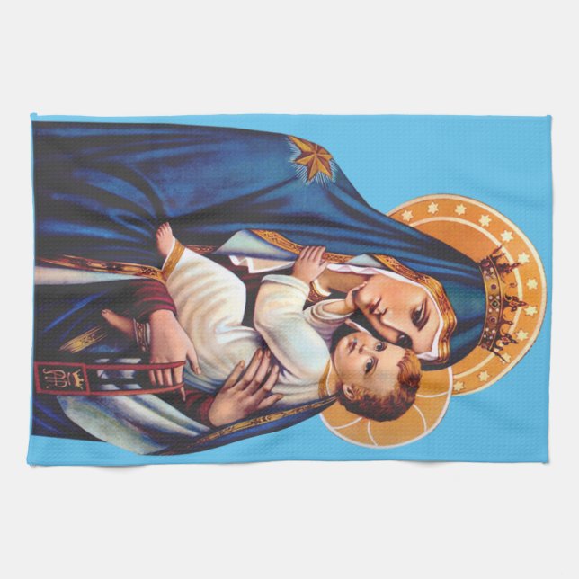 Our Lady of Mount Carmel Kitchen Towel (Horizontal)