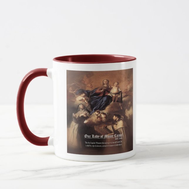 Our Lady of Mount Carmel Prayer Mug (Left)