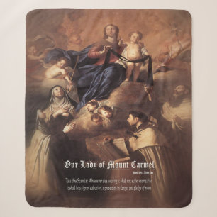 Our Lady of Mount Carmel Prayer Sherpa Blanket