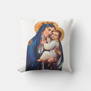 Our Lady of Mount Carmel Throw Pillow