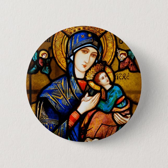 our lady of perpetual help 2 inch round button (Front)