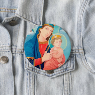 Our Lady of Perpetual Help Catholic 4 Inch Round Button
