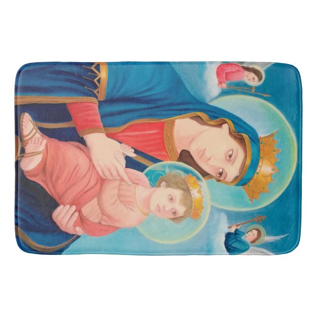 Our Lady of Perpetual Help Catholic Bath Mat (Front)