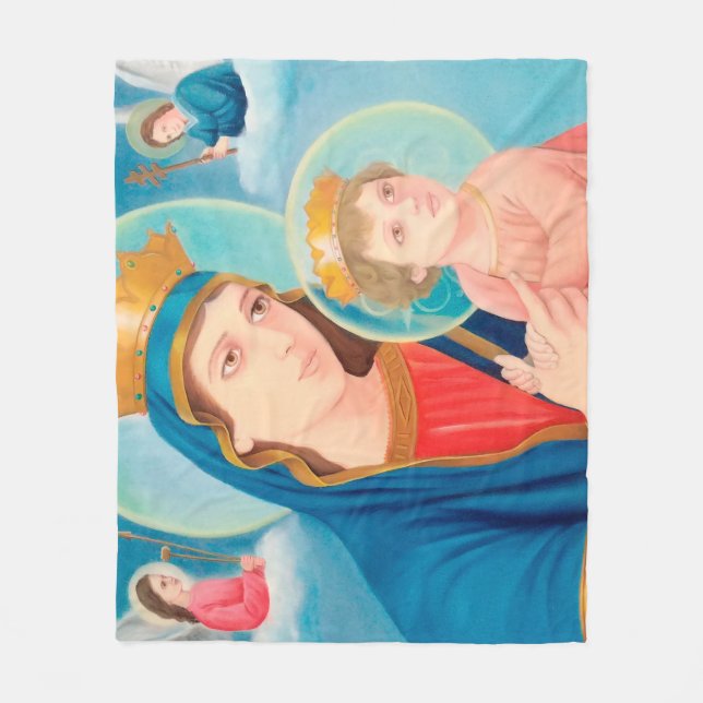 Our Lady of Perpetual Help Catholic Fleece Blanket (Front)