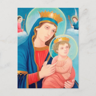 Our Lady of Perpetual Help Catholic Holiday Postcard