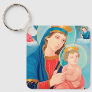 Our Lady of Perpetual Help Catholic Keychain