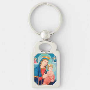 Our Lady of Perpetual Help Catholic Keychain