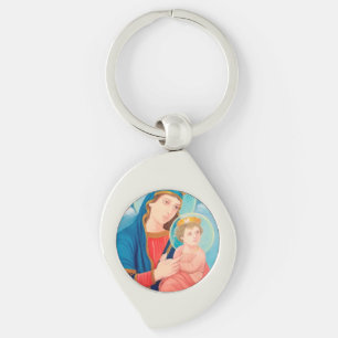 Our Lady of Perpetual Help Catholic Keychain