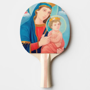 Our Lady of Perpetual Help Catholic Ping Pong Paddle