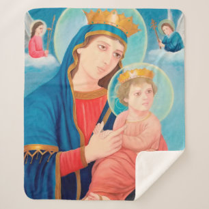 Our Lady of Perpetual Help Catholic Sherpa Blanket