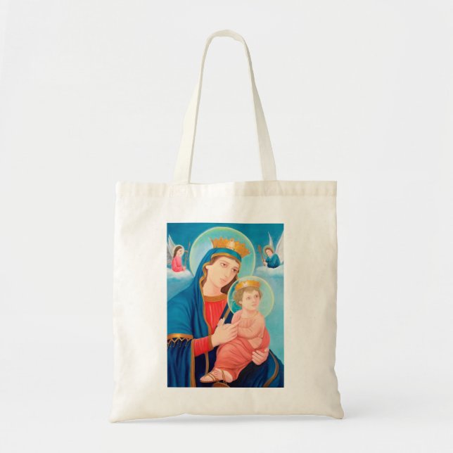 Our Lady of Perpetual Help Catholic Tote Bag (Front)
