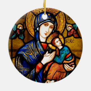 our lady of perpetual help ceramic ornament