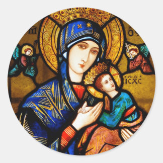 our lady of perpetual help classic round sticker