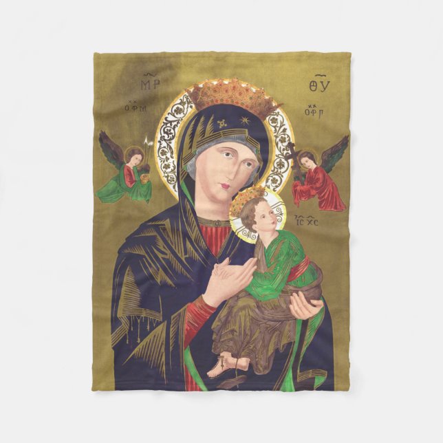 Our Lady of Perpetual Help Fleece Blanket (Front)
