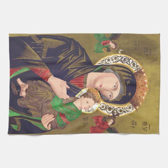 Our Lady of Perpetual Help Kitchen Towel (Horizontal)