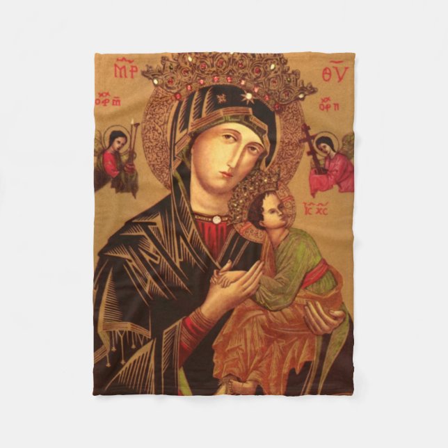 Our Lady Of Perpetual Help Original Version Fleece Blanket (Front)