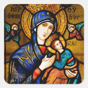 our lady of perpetual help square sticker
