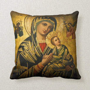 Our Lady of Perpetual Help Throw Pillow