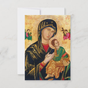 Our Lady of Perpetual help Virgin Mary Icon Russia Thank You Card