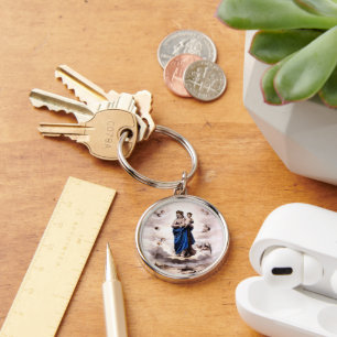 Our Lady of Prompt Succour BW Keychain