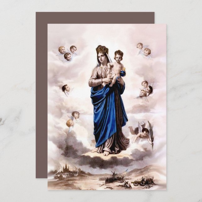 Our Lady of Prompt Succour BW with Prayer Invitation (Front/Back)