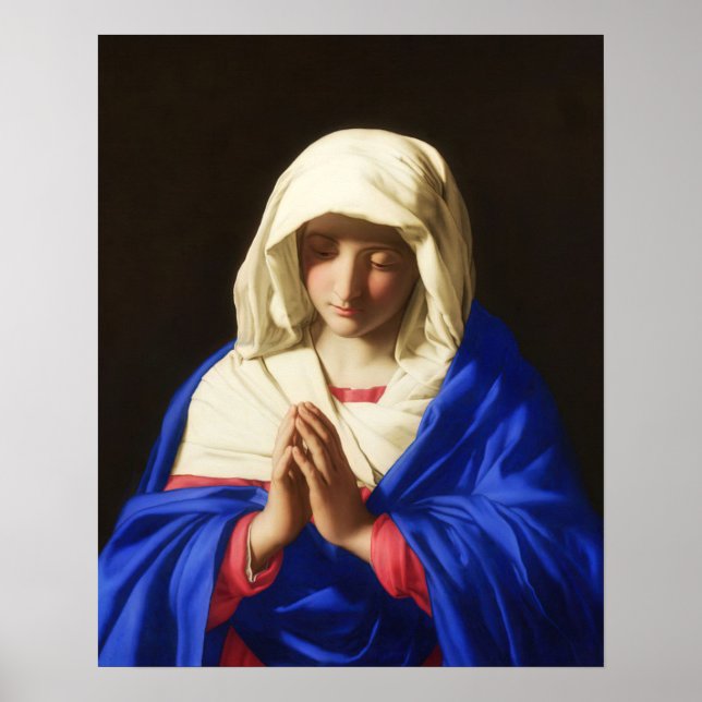  Our Lady of Sasoferrato Virgin Mary in Prayer Poster (Front)