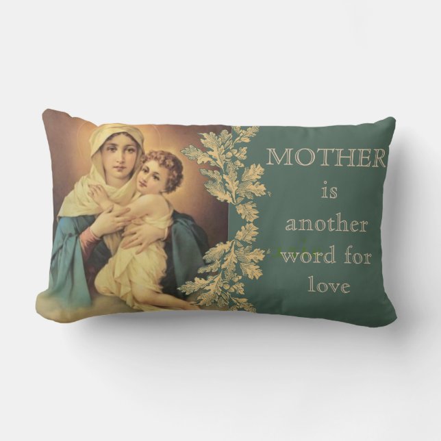 Our Lady of Schoenstatt Virgin Mary Jesus MOTHER Lumbar Pillow (Front)
