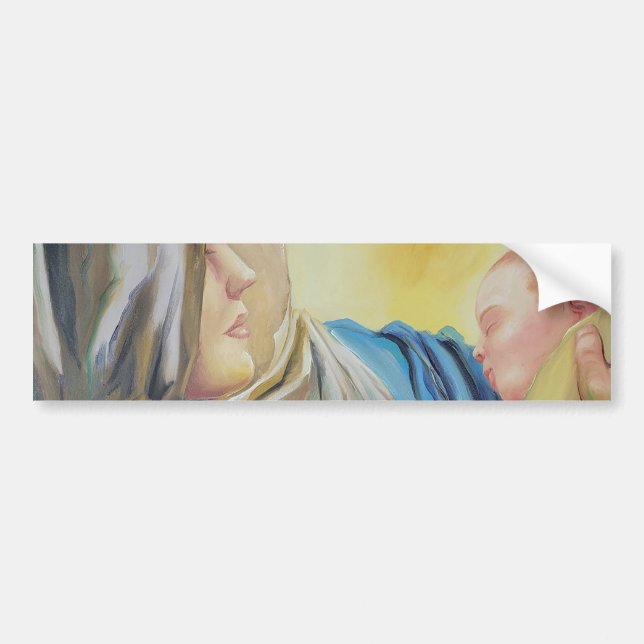 Our Lady of Silence holding baby Jesus Bumper Sticker (Front)