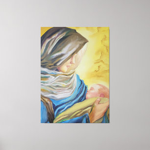 Our Lady of Silence holding baby Jesus Canvas Print