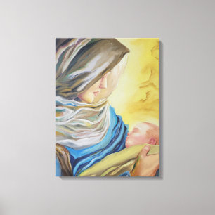 Our Lady of Silence holding baby Jesus Canvas Print