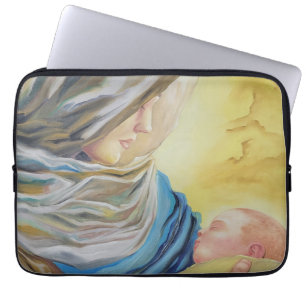 Our Lady of Silence holding baby Jesus Laptop Sleeve