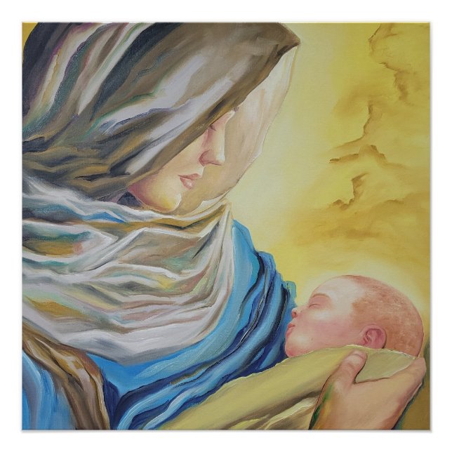 Our Lady of Silence holding baby Jesus Poster (Front)