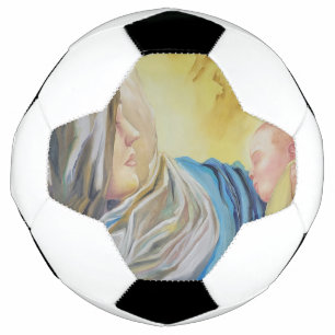 Our Lady of Silence holding baby Jesus Soccer Ball