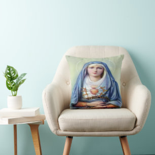 Our Lady of Sorrows Throw Pillow